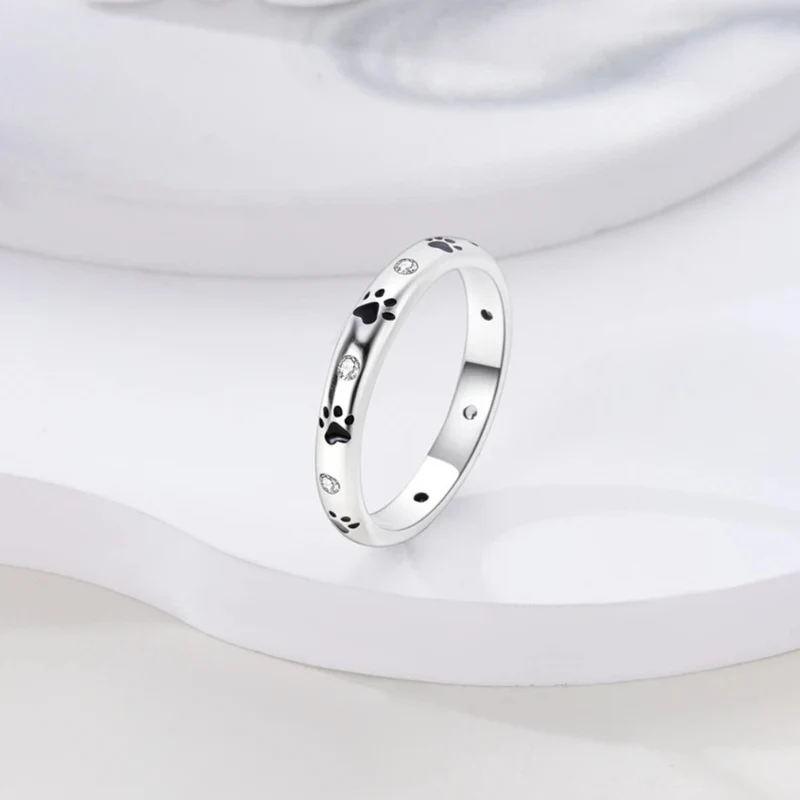 Bague Patte de Chien Diamants Argent