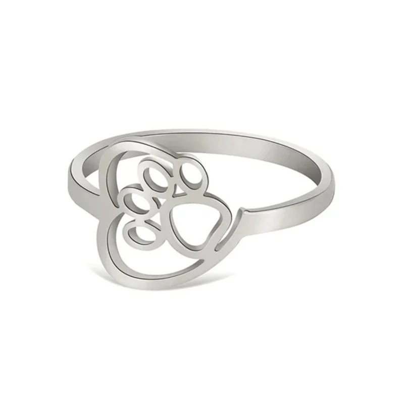 Bague Patte de Chien Coeur
