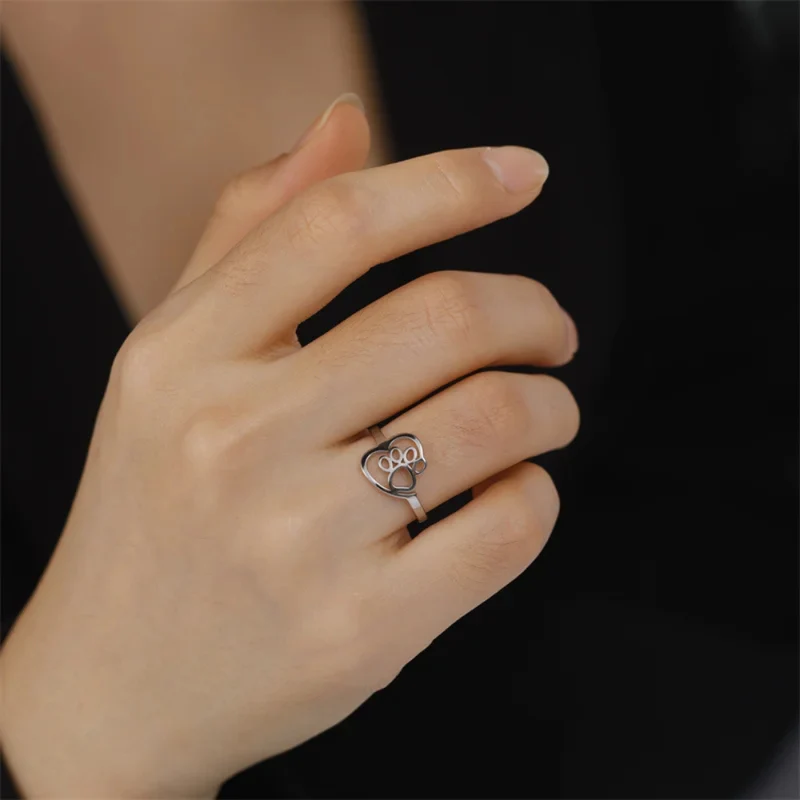 Bague Patte de Chien Coeur