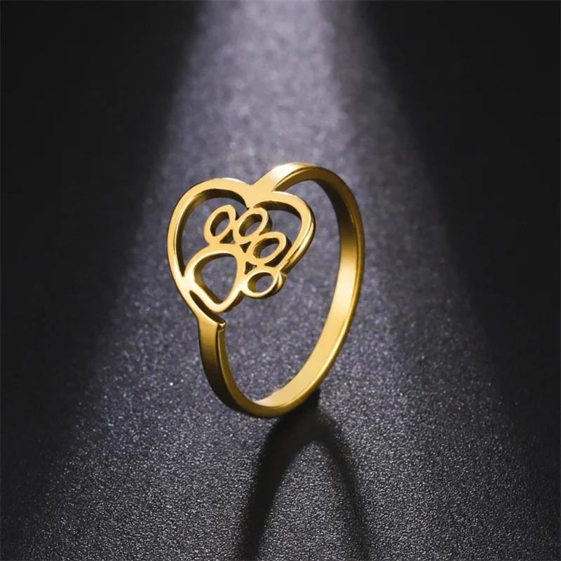 Bague Patte de Chien Coeur