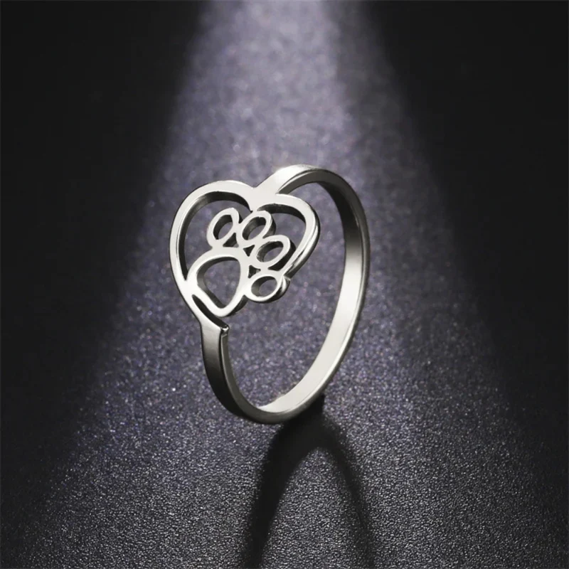 Bague Patte de Chien Coeur