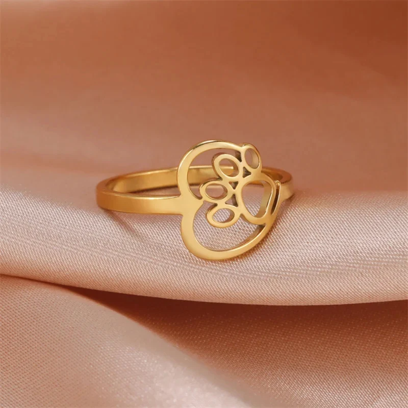 Bague Patte de Chien Coeur