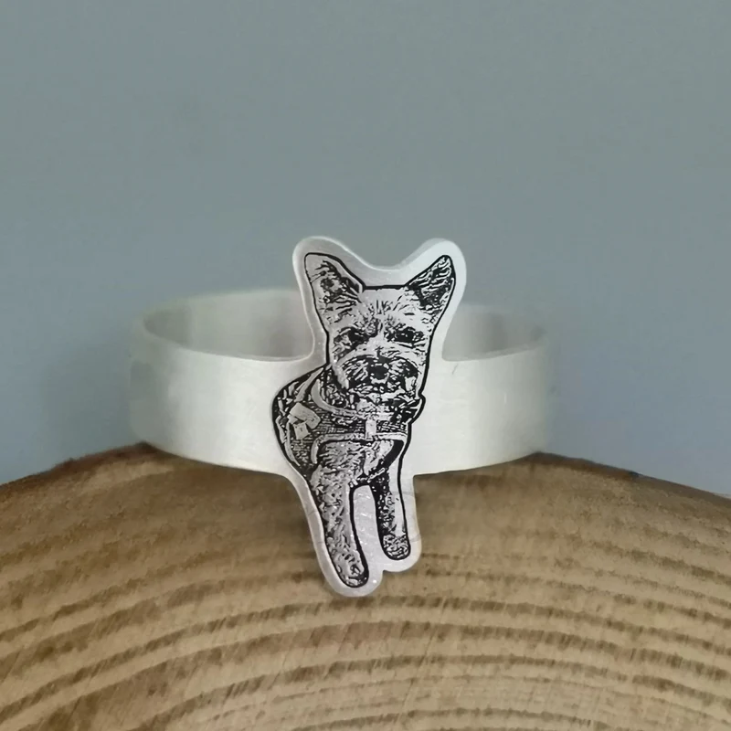 Bague Chien Photo Personnalisable