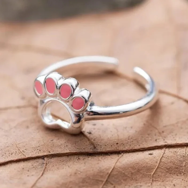 Bague Patte de Chien Rose
