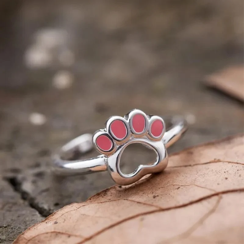 Bague Patte de Chien Rose