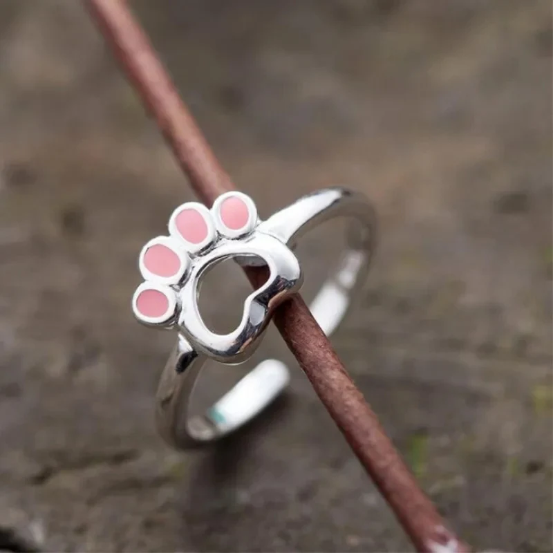 Bague Patte de Chien Rose