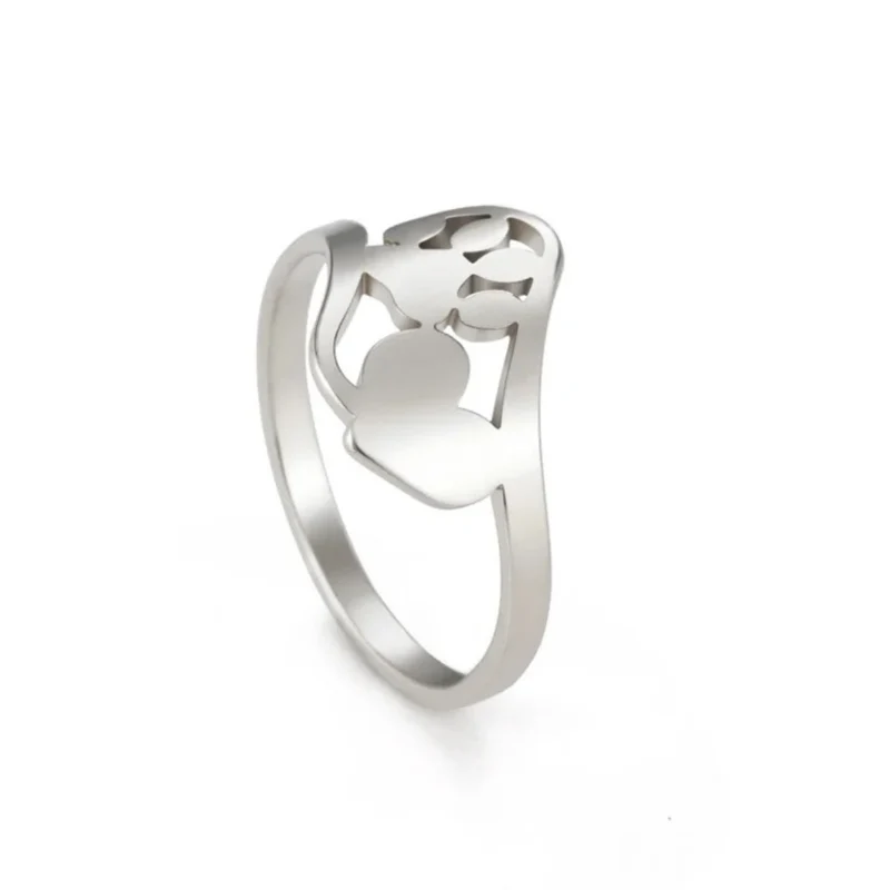 Bague Patte de Chien et Coeur