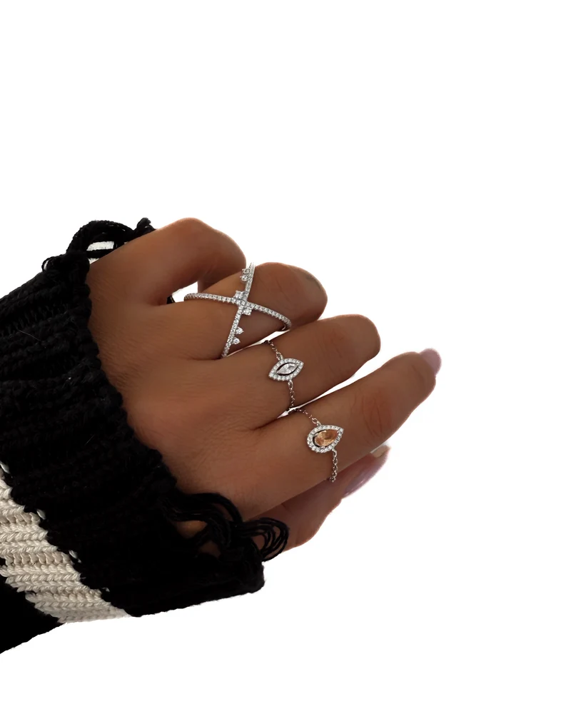 BAGUE "JAIPUR COLOR REGLABLE" ARGENT
