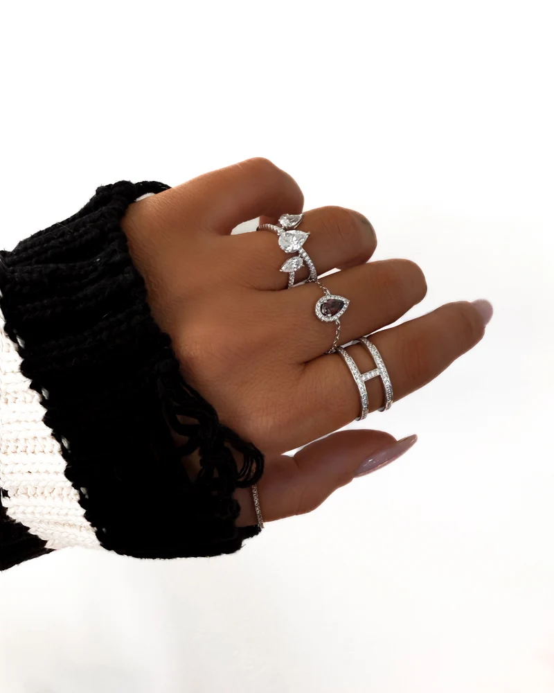 BAGUE "JAIPUR COLOR REGLABLE" ARGENT