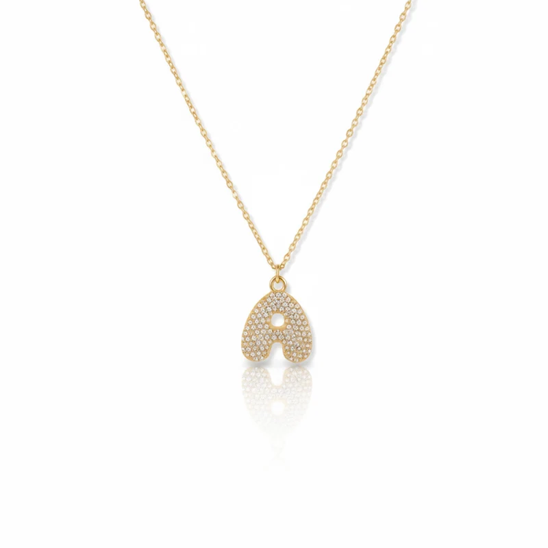 Collier en lettre bubble strass