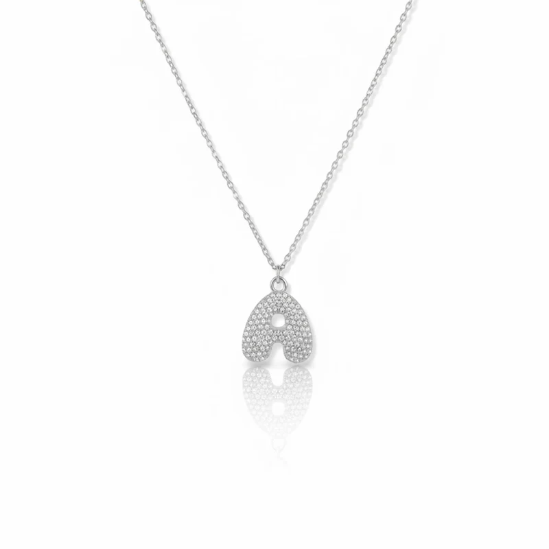 Collier en lettre bubble strass