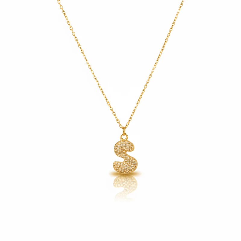 Collier en lettre bubble strass