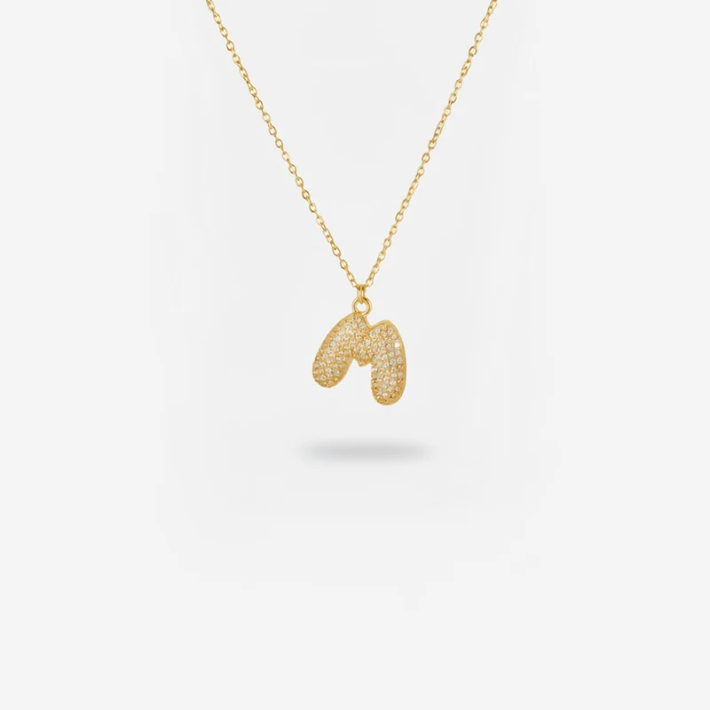 Collier en lettre bubble strass