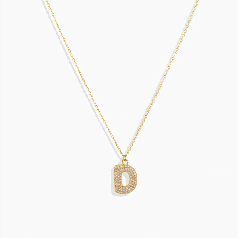 Collier en lettre bubble strass