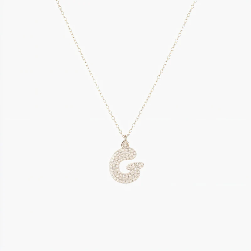Collier en lettre bubble strass