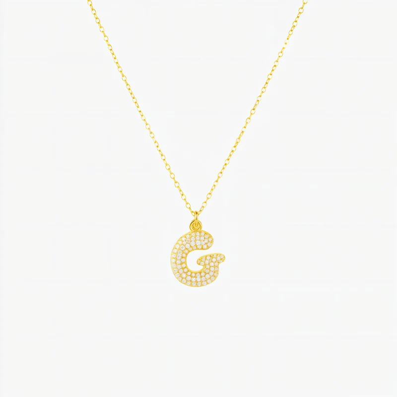 Collier en lettre bubble strass