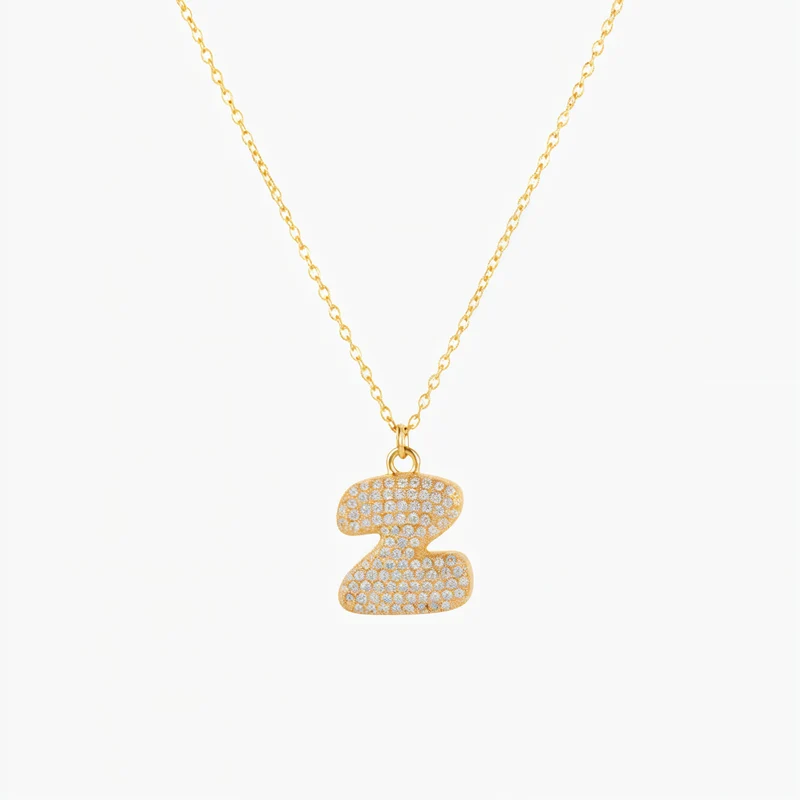 Collier en lettre bubble strass