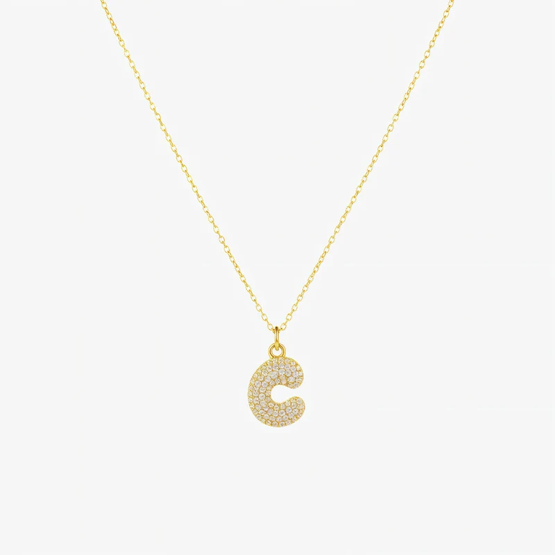 Collier en lettre bubble strass
