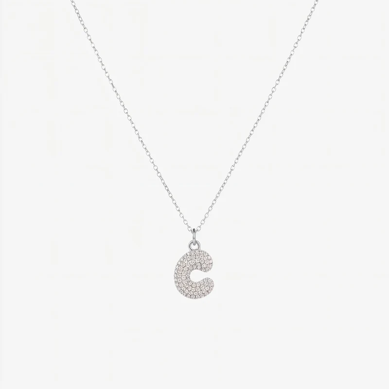 Collier en lettre bubble strass