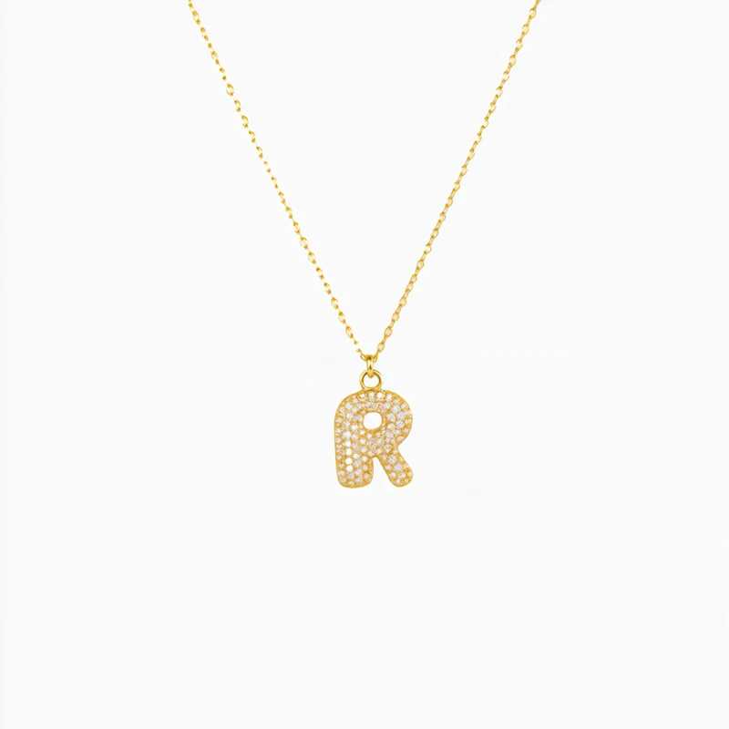 Collier en lettre bubble strass