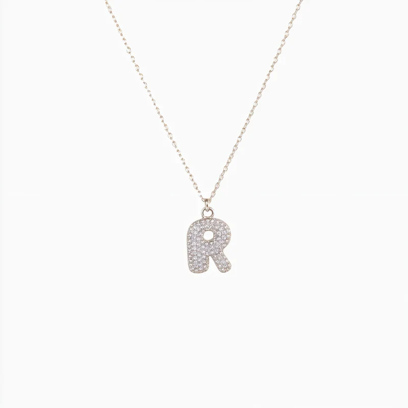Collier en lettre bubble strass