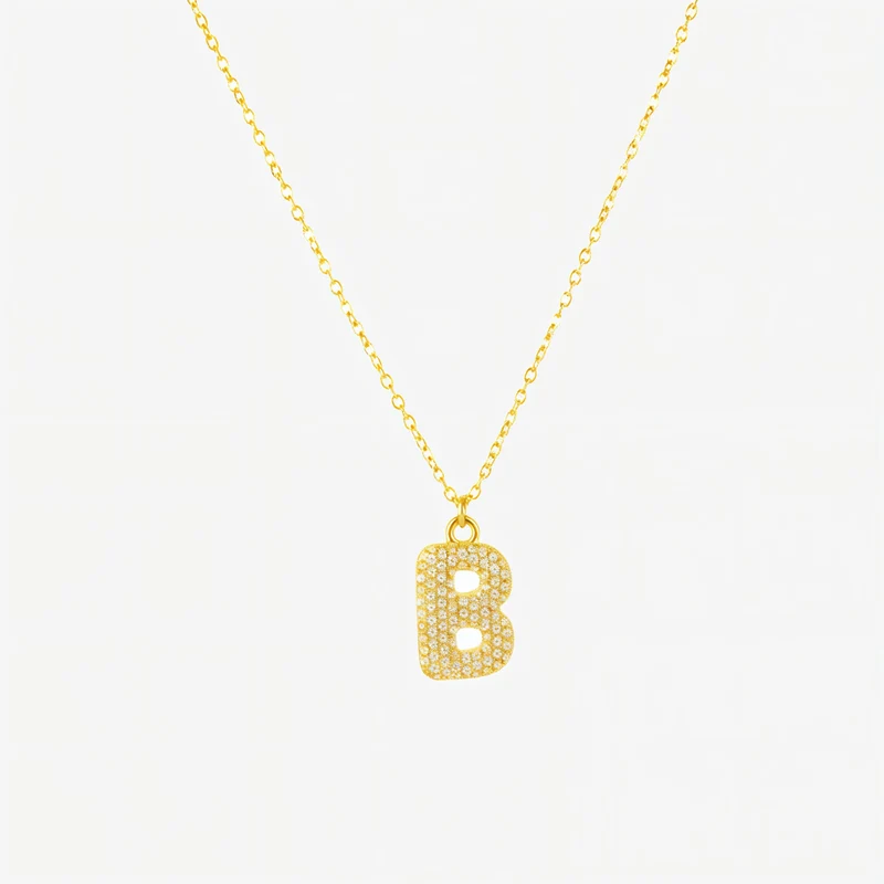 Collier en lettre bubble strass