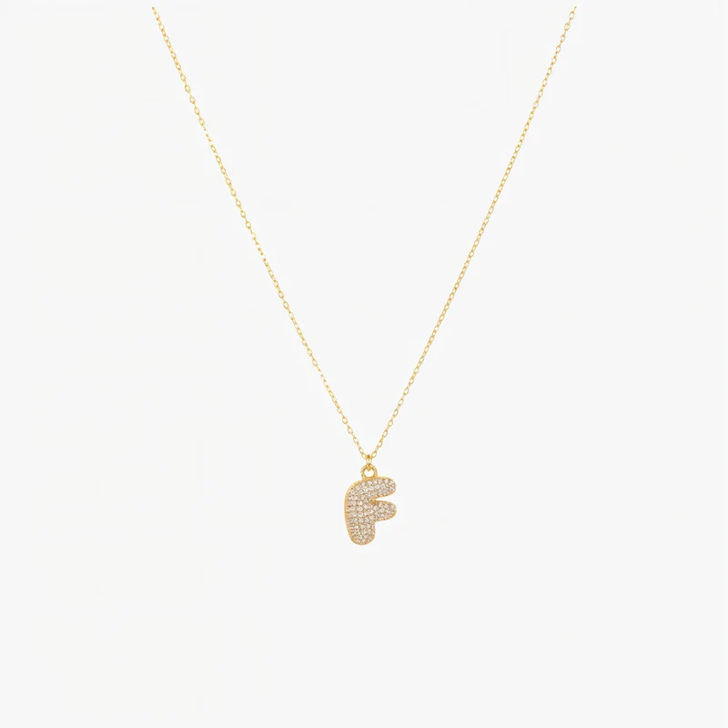 Collier en lettre bubble strass