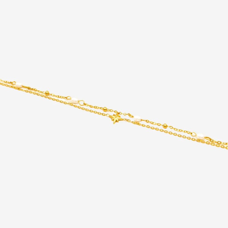 Bracelet Perlé Superposé Étoile Octogonale