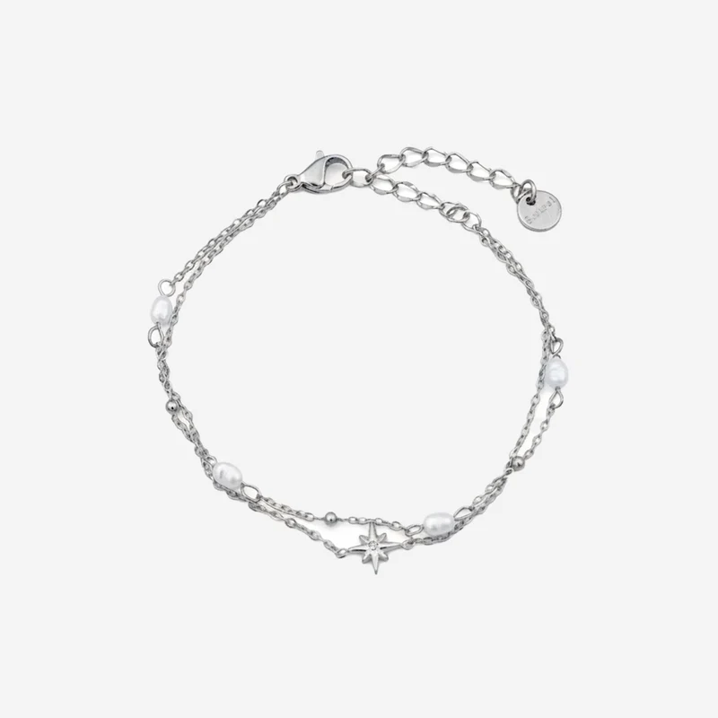 Bracelet Perlé Superposé Étoile Octogonale