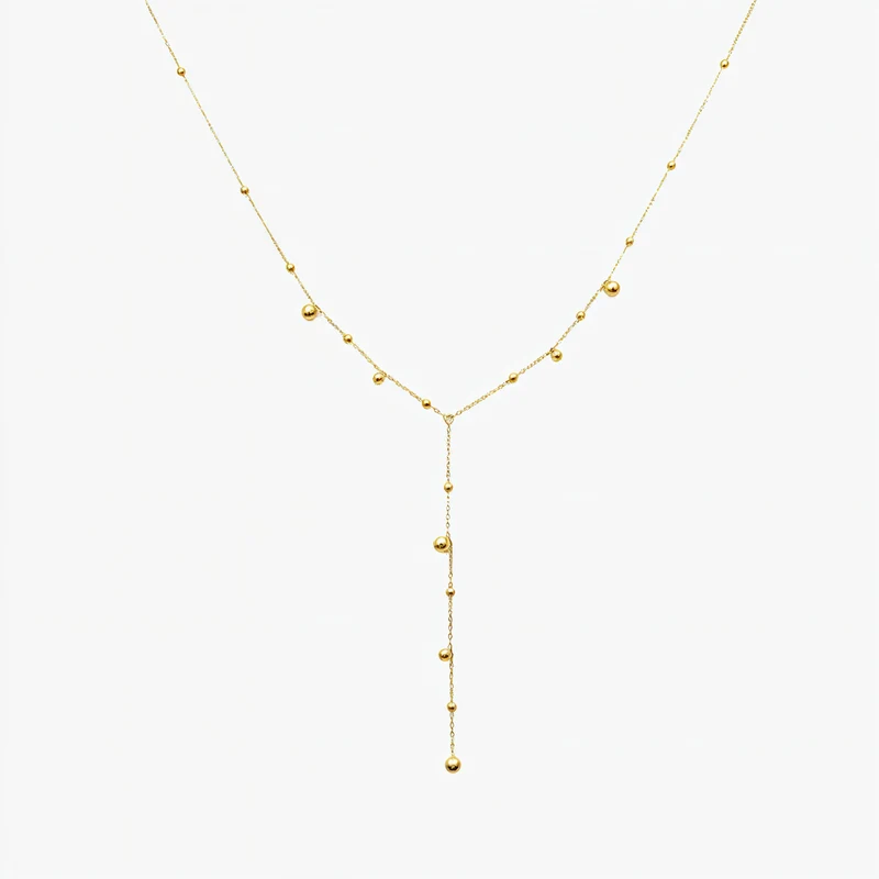 Collier Long à Pampilles Avec Perles Rondes