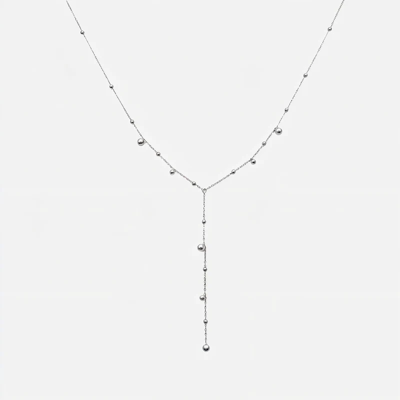 Collier Long à Pampilles Avec Perles Rondes