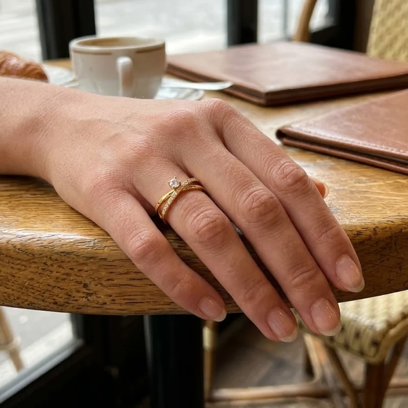 Bague Ouverte Simple Et Raffinée Avec Des Strass