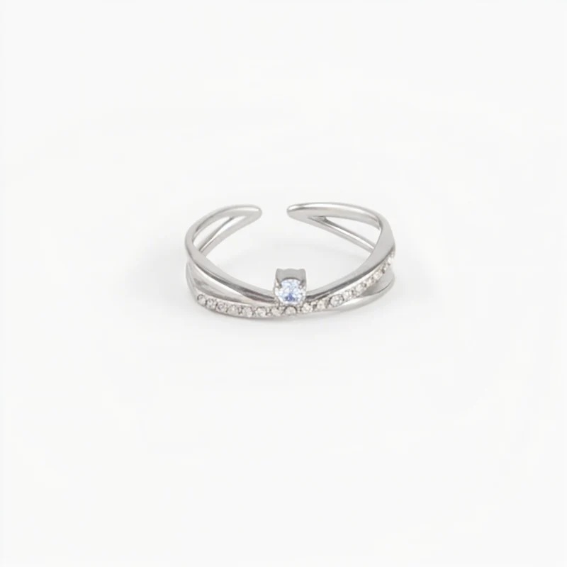 Bague Ouverte Simple Et Raffinée Avec Des Strass