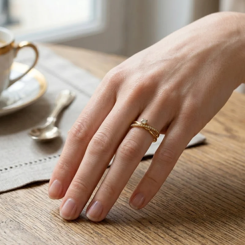 Bague Ouverte Simple Et Raffinée Avec Des Strass