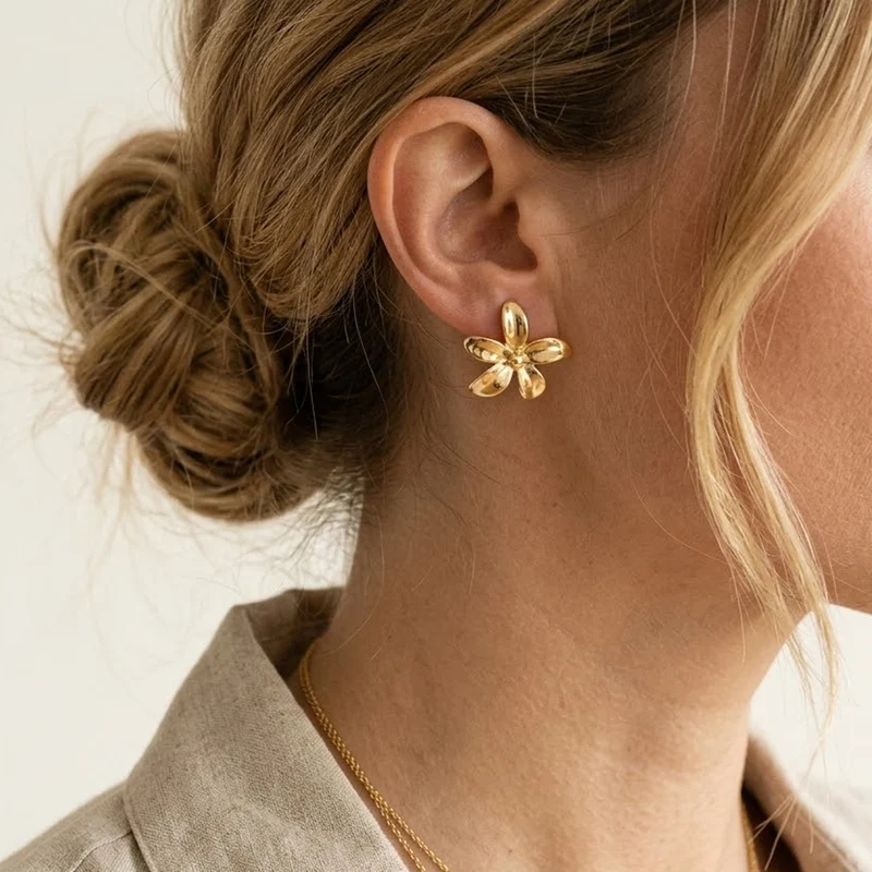 Boucles D’oreilles À Cinq Pétales Chic