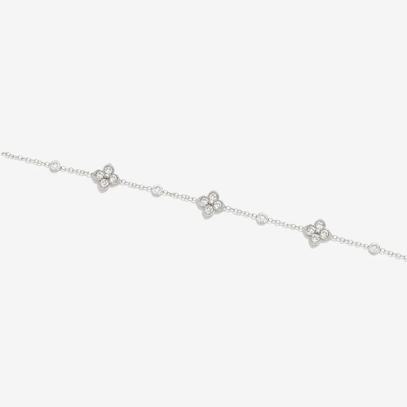 Bracelet Style Trèfle À Quatre Feuilles Incrusté De Strass