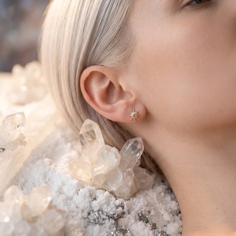 Boucles d’Oreilles Fleur de Soleil Étincelante