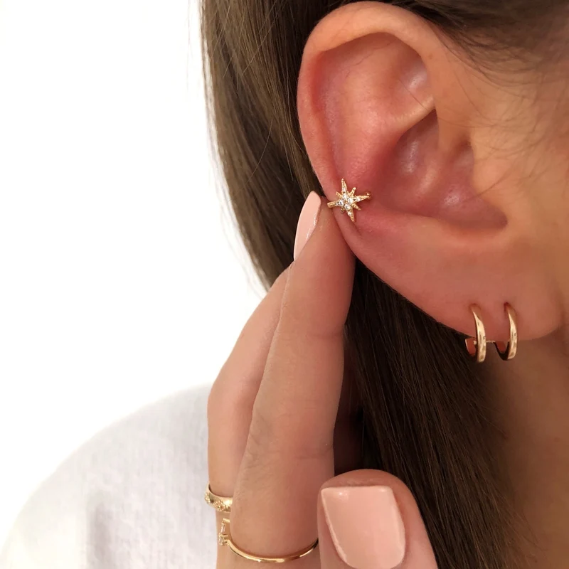 Bague d'oreille "Céleste" plaqué or