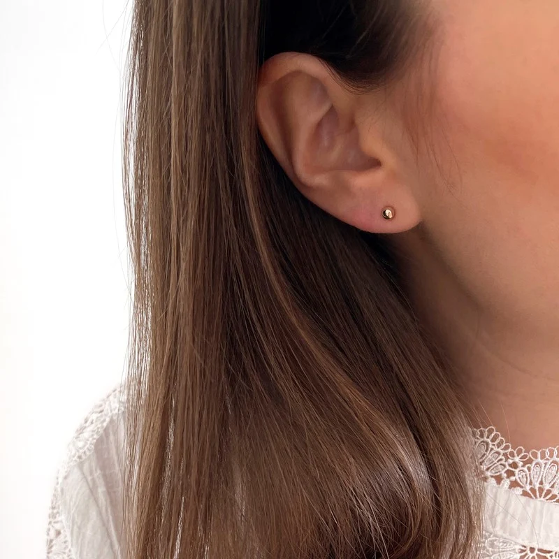 Boucles d'oreilles "Bille" plaqué or