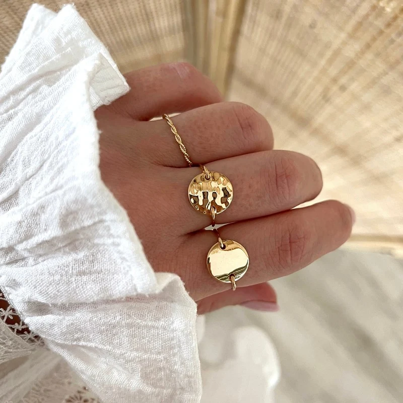 Bague "Micha" martelée plaqué or