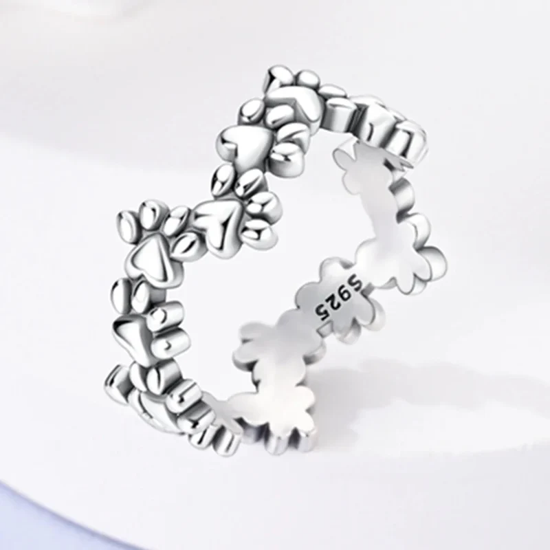 Bague Patte de Chien Argent Femme