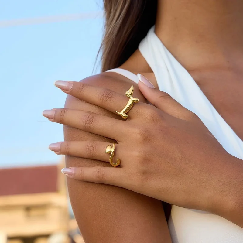 Bague Chien Minimaliste