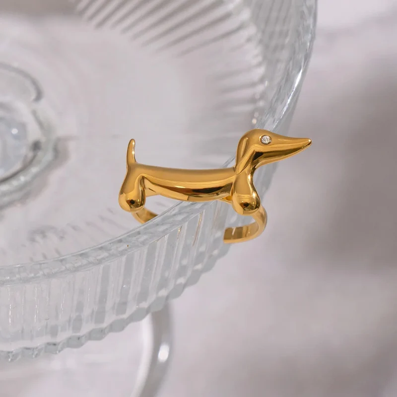 Bague Chien Minimaliste