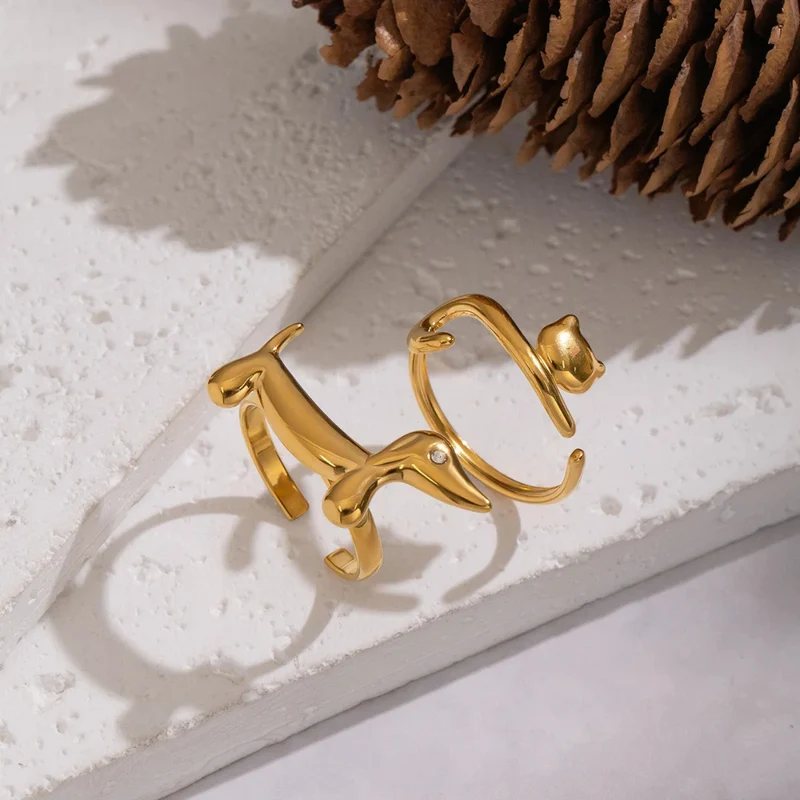 Bague Chien Minimaliste