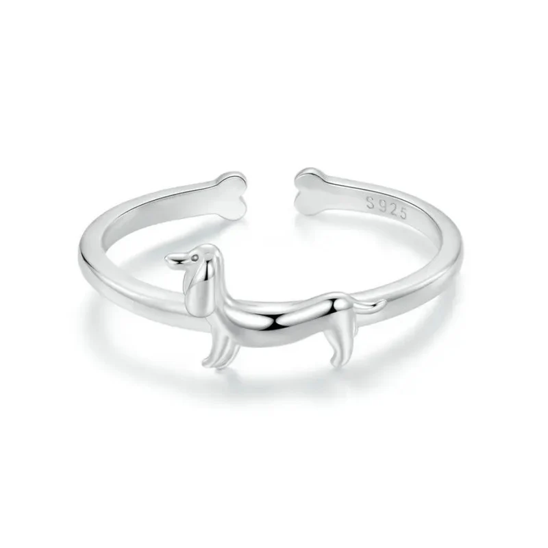 Bague Chien Simple Argent