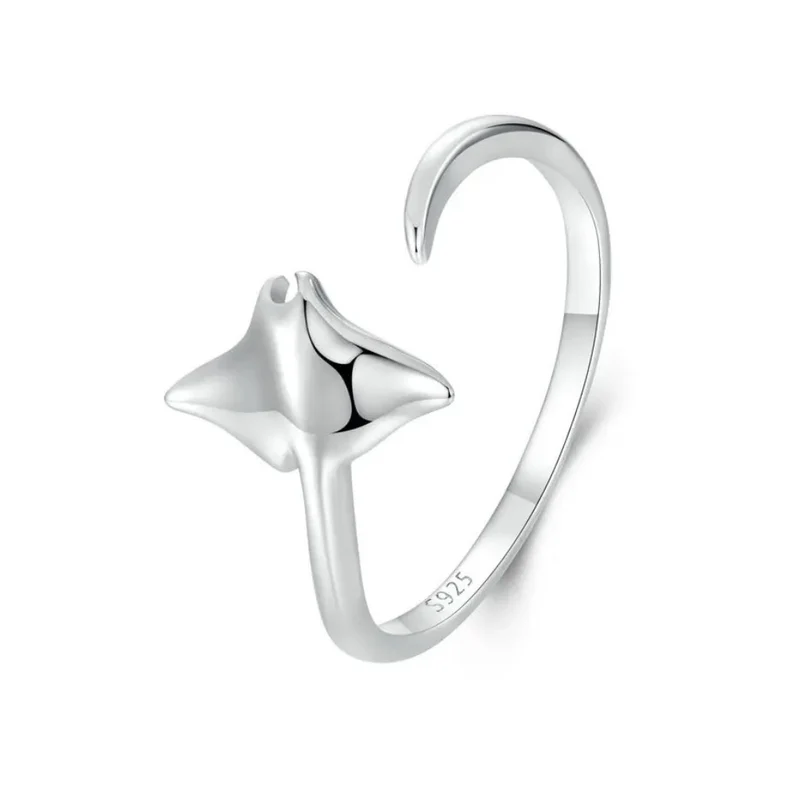 Bague Raie Manta Argent