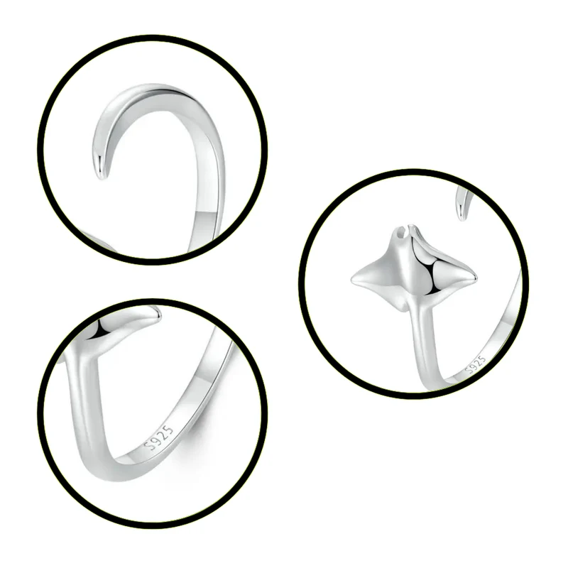 Bague Raie Manta Argent