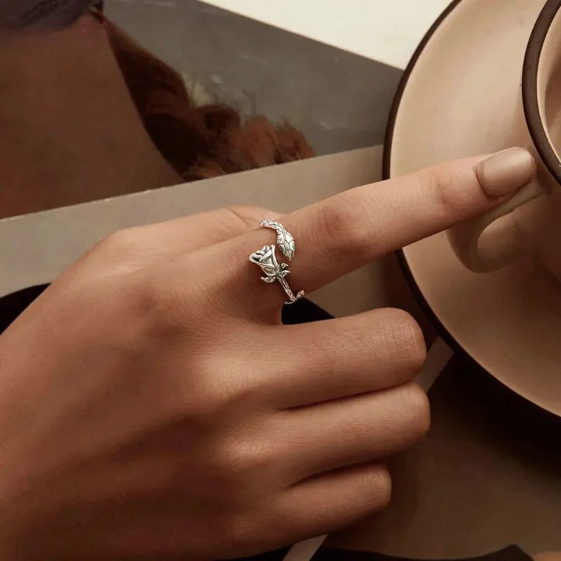 Bague Fleur et Serpent