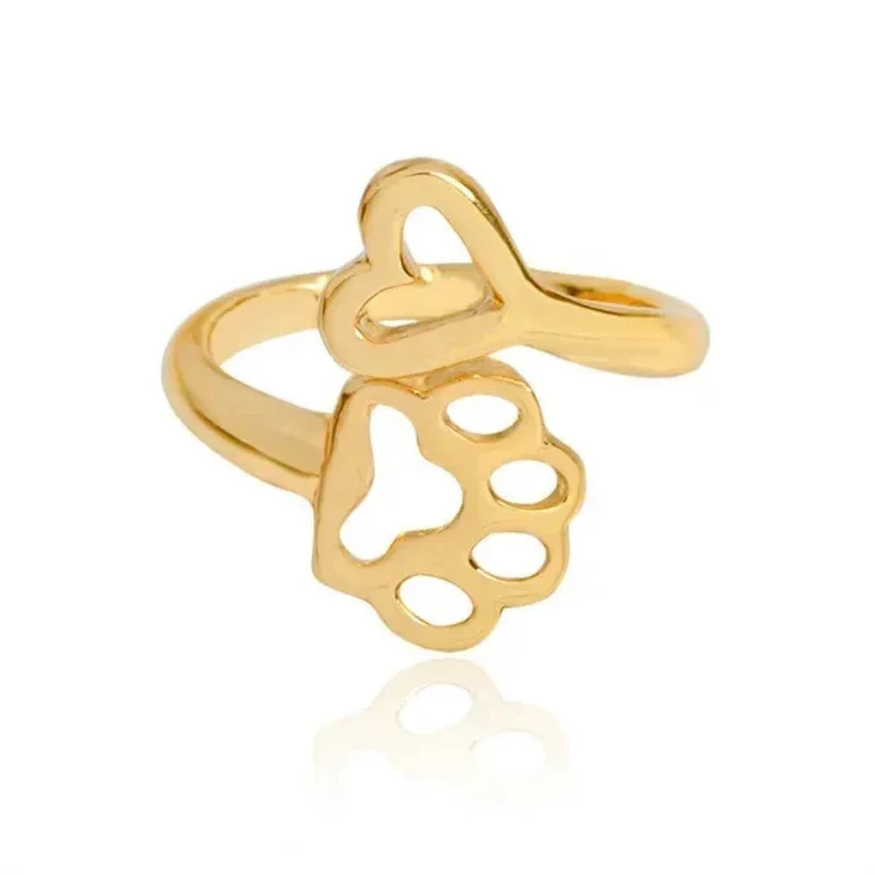 Bague Patte Chien Coeur