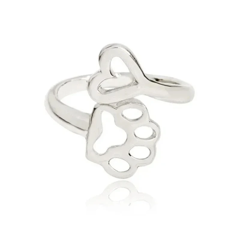 Bague Patte Chien Coeur